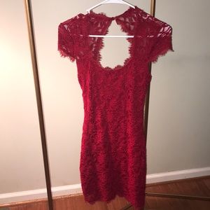 Red lace dress